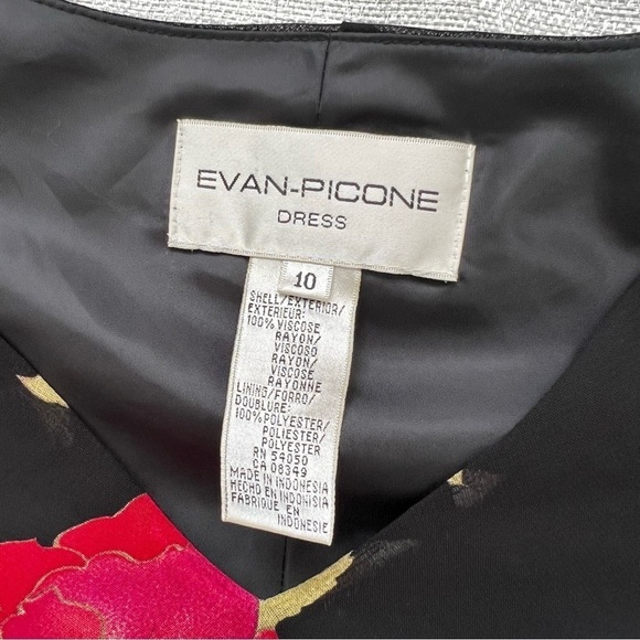 Evan Picone Black Lined Dress Size 10 - Picture 8 of 8